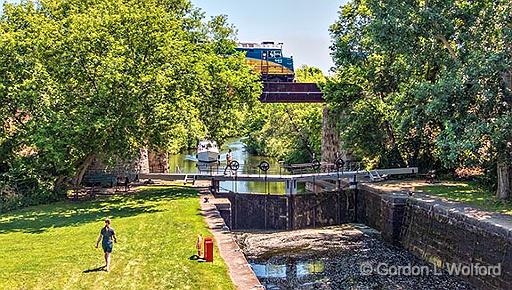 Boat, Train & Lock_P1160435.53.jpg - Photographed along the Rideau Canal Waterway at Smiths Falls, Ontario, Canada.